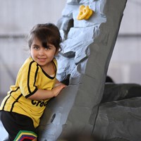 Little girl climbing